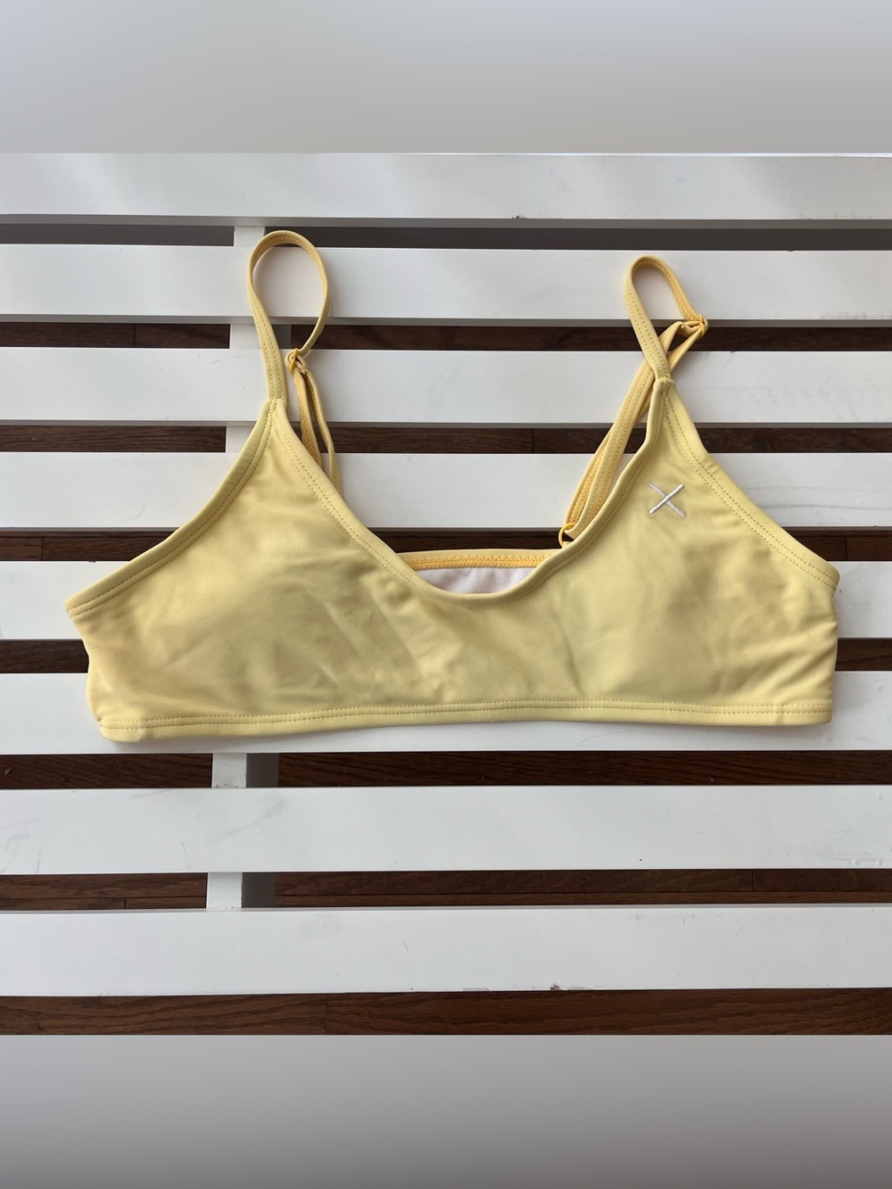XS Boutine LA Light Yellow Wireless Bikini Top with Adjustable Straps